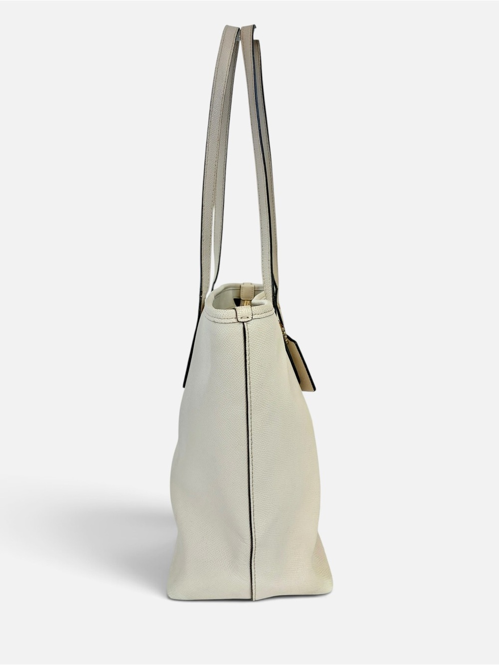 Coach Ivory Leather Tote with Yellow Charm - Picture 5 of 11